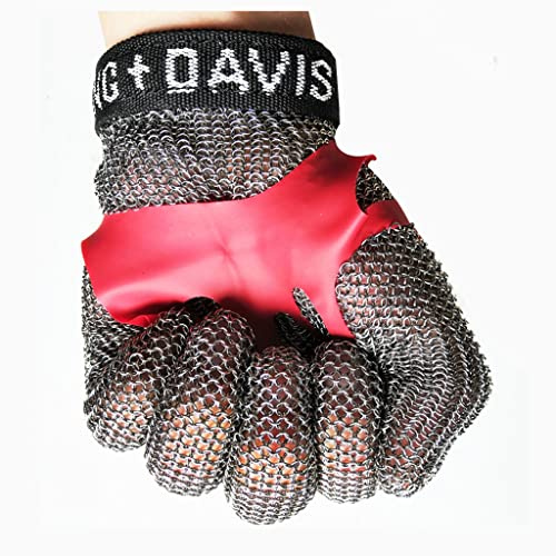 BCPPO Kettenhandschuh Schnittfeste Handschuhe Aus Edelstahl, Level 9 Protection Butcher Chef Safe Working Metal Chainmail Gloves, 6 Sizes (Size : 1PCS/XXL)