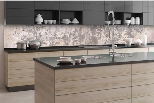 Dimex Küchenrückwand Folie Selbstklebend ABGEBROCHENE BETONWAND II 350 x 60 cm | Klebefolie - Dekofolie - Spritzschutz für Küche | Made in EU