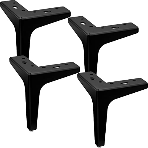 SOTECH 4er Set Möbelfüße Victor-NANNARP 150 mm schwarz matt | Vitrinenfüße Winkelfüße Sockelfüße Sofafüße