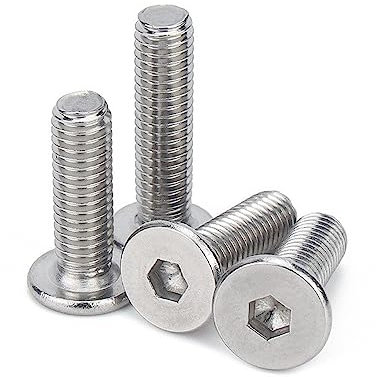 Sechskantschraube, Edelstahl, Flachkopfschraube, Vollgewinde, Senkkopfschrauben, weiß, M2 x 5 mm, 50 Stück