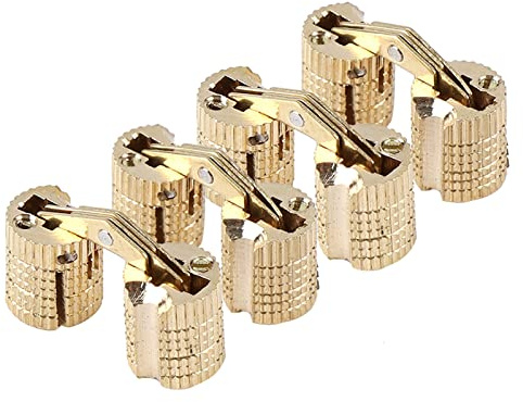 Charnières en Laiton 8mm, Angle d'ouverture 180°, Charnières Cachées pour Boîte à Bijoux, Boîte à Cadeaux, Porte d'Armoire, 4Pcs