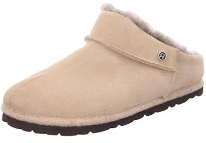 Rohde Damen Pantoffel Hausschuh Leder Lammfell Warmfutter Gardena 7070, Größe:41 EU, Farbe:Beige