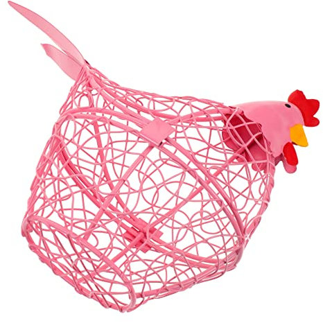BRIGHTFUFU Iron Chicken Basket Multi-function Kitchen Holder Vegetables and Fruits Decorative Wire Design for Home and Restaurant Use