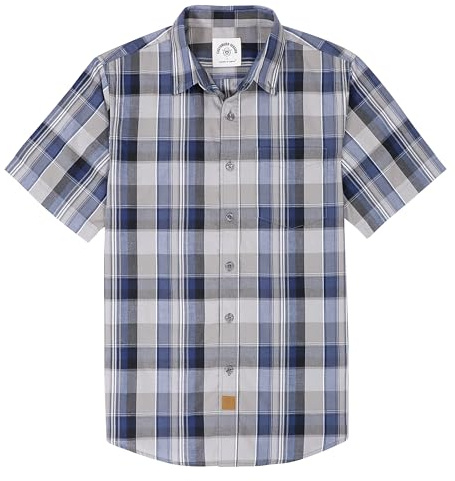 Dubinik® Chemise Homme Manches Courtes Carreaux De Travail Poche Casual Été Chemisette Homme Bouton Chemise Carreaux Homme
