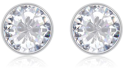 Glintara Silber Ohrringe - Klassisch Runde Ohrstecker mit Zirkonia, Klein 6mm Schlafen Knorpel, Hypoallergen für Mehrere Ohrlöcher