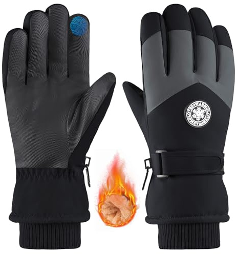 ProudDemon wasserdichte Winter-Skihandschuhe für Damen, warme Touchscreen-Handschuhe mit elastischer Handschlaufe, geeignet für Outdoor-Reisen, Skifahren und andere Outdoor-Aktivitäten