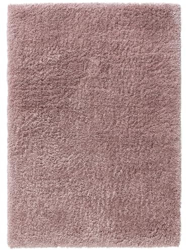 benuta Pop Hochflorteppich AVA - Rosa 140x200 cm - Kunstfaser - Rechteckig & im Style: Uni, Hygge & Cozy, Minimalistisch - Pflegeleicht für Wohnzimmer Schlafzimmer