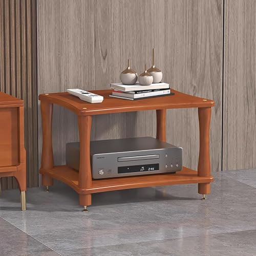 Hifi Rack Audio-/ Videoregale und Dekoregale Aus Massivholz für Medienkonsolen, Organizer für Spielkonsolen-Ausrüstung/CD-Player-Komponenten, Medientische für das Wohnzimmer(Natural,60x48x40cm)