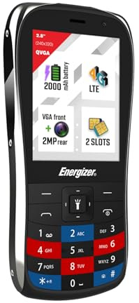 Energizer Teclado físico móvil E284S – 4G – Dual SIM (Nano SIM) – Negro/Plata – WiFi – Desbloqueado