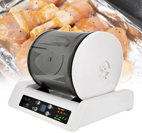 pealiritansemen Commercial Meat Tumbler Marinator, Automatic Vacuum Tumbler Marinating Machine, For Canister Meat & Vegetable, 5 L Capacity, Uniform Mixing