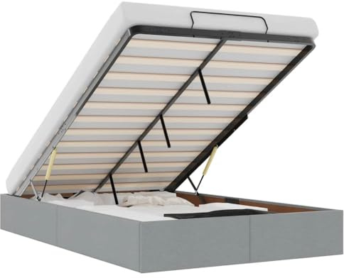 vidaXL Ottoman-Bett ohne Matratze Hellgrau 120x200 cm Stoff