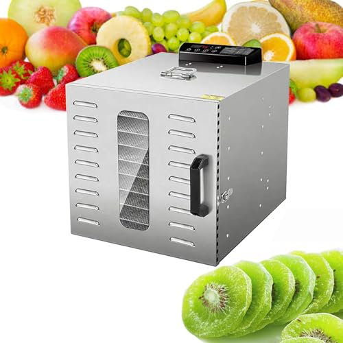 Essiccatore Di Cibo, Vassoi Tutti In Acciaio Inossidabile, Timer Regolabile Da 400 W E 24 Ore E Controllo Della Temperatura Da 86 A 194 ℉, Essiccatore Di Cibo Per Frutta Secca,8Layer-220V