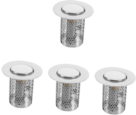 Veemoon 4pcs Push Type Stopper Bathroom Sink Drain Strainer Sink Stopper Replacement Plugs