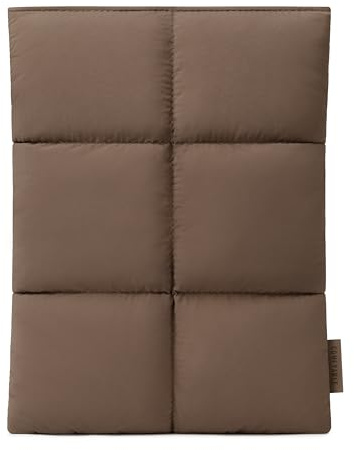 Comfyable Puffy Tablet-Hülle 7-8 Zoll kompatibel mit iPad mini 7 2024 A17 Pro, Mini 6 2021 A15, Gesteppte Puffer-Tablet-Tasche für Damen und Herren, Mokkabraun