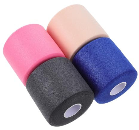 EXAOMBLE 4pcs Elastic Sports Tape Set Football Tape for Ankle Elbows for Badminton Training