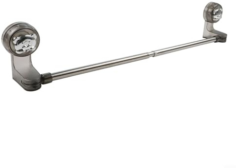 Barra portasciugamani regolabile con forti ventose, facile da applicare senza fori, per bagno o cucina, adatta per piastrelle, vetro, acciaio inox, materiale ABS, nero, 30-60 cm o 50-100 cm (50-100 cm
