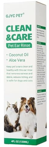 120ml Nettoyant Oreille Chien, Nettoyant d'oreille d'animal de Compagnie, Soins des Oreilles pour Chiens, AttéNue Les Odeurs d'oreilles & Saletés pour Chien et Chat