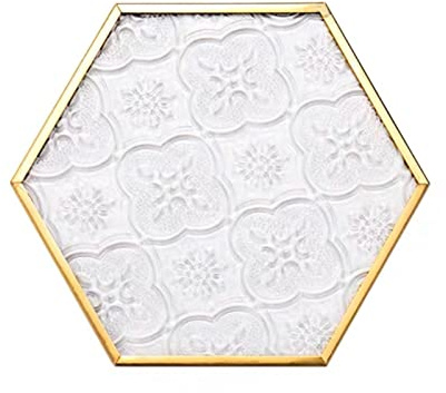 Sottobicchiere in vetro goffrato stile nordico moderno telaio in metallo isolamento termico pad antiscivolo tazza da caffè tovaglietta decorazione domestica