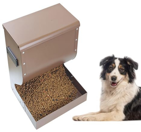 Bogmif Automatic Dog Feeder Large Breed, 15lb Indoor/Outdoor Gravity Feeder for Dogs, Hanging Self Feeding Dispenser for Medium and Large Dogs, Cats, and Chickens