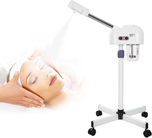 Poyujkyhr Stehender Gesichtsdampfer mit Ozon Sterilisation & Heißem Sprühmodus 360° Drehbar Face Steamer mit LCD Display Gesicht Dampfgerät PTC Heizung für Tiefenreinigung, Feuchtigkeit und Home Spa
