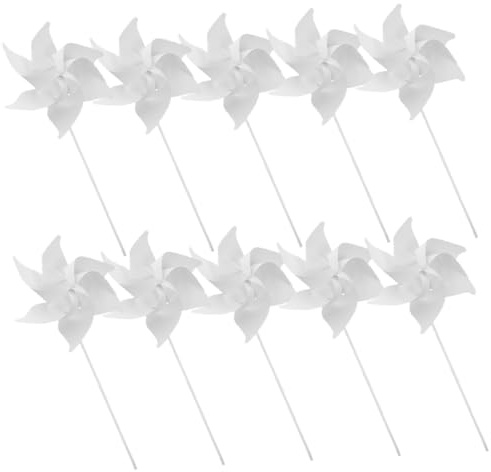 iplusmile 20 pièces DIY Papier Pinwheels à Peindre pour Garçon Fille Moulins à Vent Blancs Papier pour Graffiti Créatif et Activités Artistiques