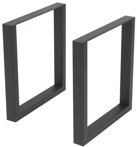 GREENSAPPIRE 2 Stück Tischbeine 40X43CM Metall Schwarz Bankgestell Esstischgestell für Couchtisch Sitzbank Möbelfüße aus Vierkantprofil für Tischplatte Industrieller Tischgestell Werkbank