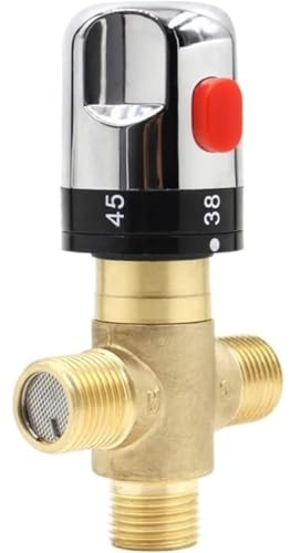 Vanne thermostatique à mélange automatique en laiton, robinet de contrôle de la température de l'eau de salle de bains for chauffe-eau électriques et solaires