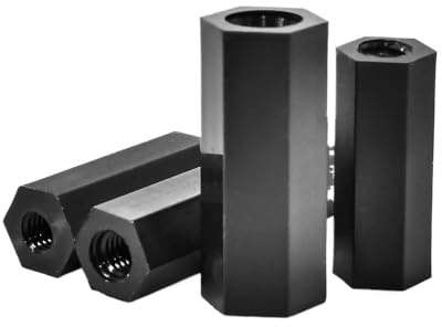 10–100 Stück M4 M5 M6 weiße und schwarze Doppelpass-Nylon-Sechskant-Abstandshalter, Innensäule, Doppelpass-Kunststoff-Sechskantschrauben mit langem Abstand(Black,M6x15 (30pcs))