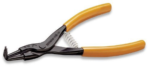 Pince à becs pliée à 90° pour anneaux élastiques de sécurité pour arbres poignées recouvertes de PVC – 175 mm