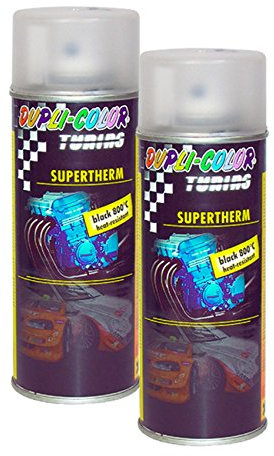 2x DUPLI COLOR SUPERTHERM KLAR SPEZIAL LACKSPRAY HITZEBEANSPRUCHTE GEGENSTÄNDE
