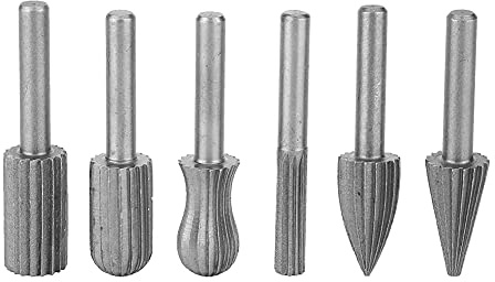 6 Stück Rotationsfräser Wolframkarbid Drehfräser Holzfeile Metallgravur Schleifbit 6mm Schaft