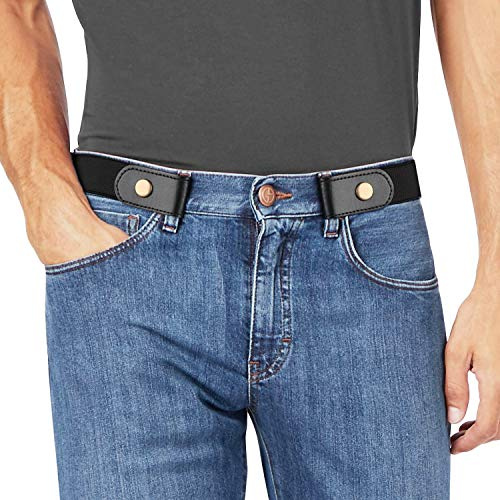 JasGood Herren Schnallenloser Gürtel Elastischer Gürtel Ohne Schnalle 3,5cm Breite, Herren Schnallenfreier Unsichtbarer Gürtel für Jeans Hosen