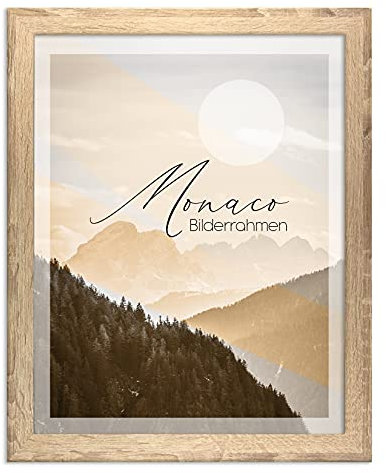 BIRAPA Monaco Bilderrahmen Holz 40x70 cm Sonoma Eiche - Wechselrahmen Bilderrahmen Plexiglas - für Fotos, Bilder & Poster
