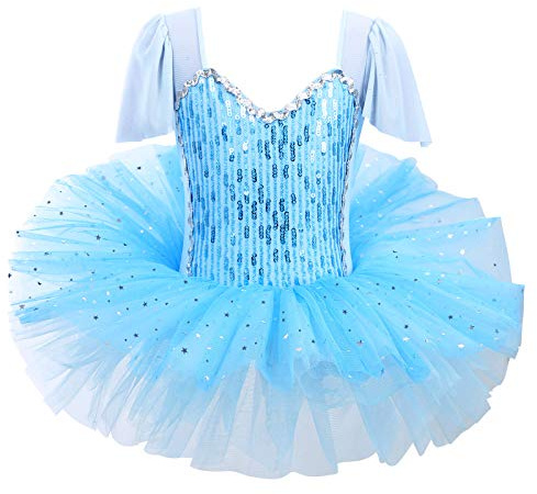 ZNYUNE Ballettkleid für Mädchen und Kinder, Prinzessinnenkleid, glitzernd, Tutu, Tanzkleidung, Kostüm