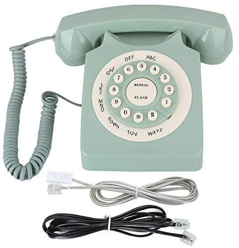 Retro fast telefon vintage trådbunden telefon dekoration för kontor hem grön
