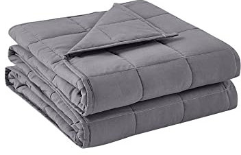 BLINBLIN Coperta pesante con materiale in microfibra di alta qualità e perline di vetro (grigio scuro, 60 x 200 cm 5,4 kg), adatta per una persona (~ 49,9 kg) Uso su letto queen size