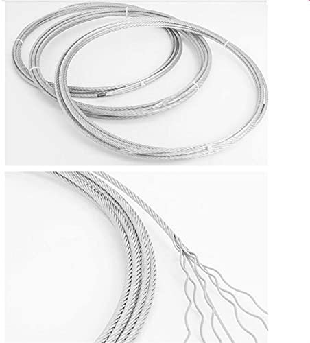 Alambre galvanizado para jardín, 1 UNIDS SS304 Cable de cable de acero inoxidable, estructura 1x7 de 0.6-3mm Diámetro cable cable cable (Color : 1X7 Structure, Width : 3MM 50M)