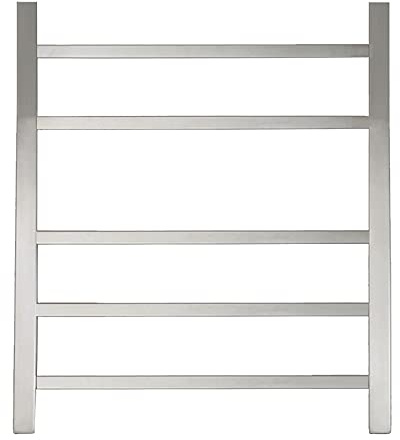 WPHH Scaldasalviette Elettrico in Argento Spazzolato, Termoarredo Elettrico in Acciaio Inox 304 con 5 Barra, Asciugabiancheria Portasciugamani da Bagno A Temperatura Costante A Parete,Plug in