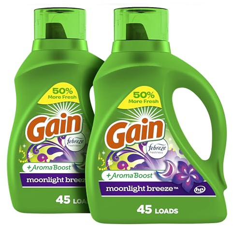 TonomoGentle Laundry Detergent, Moonlight Breeze Scent, 45 Loads, 1.922 ml, Pack of 2, HE Compatible