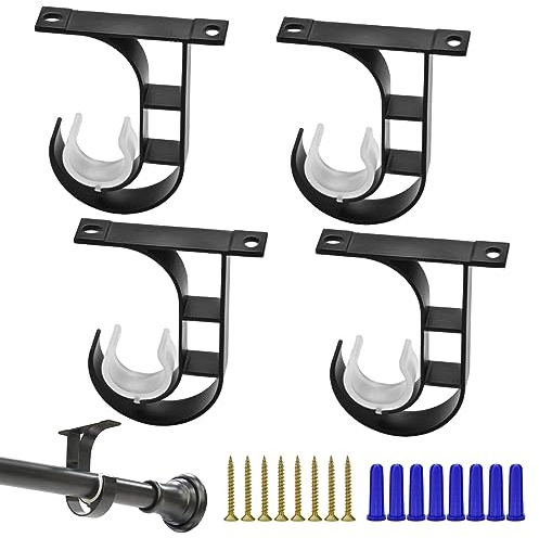 Staffa per asta per tende da soffitto, resistente, montaggio a soffitto, asta per tende da soffitto, ganci per aste per tende da 2,5 a 3,5 cm, confezione da 4