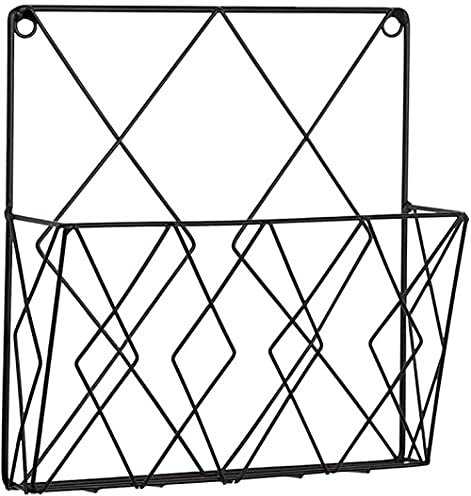 NOVSKI Wandhalterung Zeitschriftenständer Wandhalterung Zeitschriftenständer Hängende Zeitschriftenständer Journal Aufbewahrungsorganisator Metall Schwarz Draht Dekoration Regal