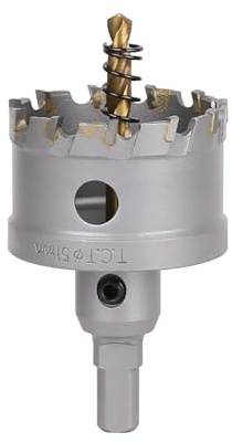 Vearter 51mm Lochsäge mit Titanbeschichteter Zentrierbohrer für Metall | Industrie-Hartmetall Lochbohrer, Geometrischer Zahnstruktur, Deep Drilling Hartmetallbohrer für Edelstahl, Baustahl
