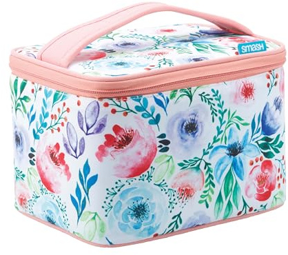 Smash Cube Insulated Lunch Bag/Box, Full Bloom | Smash Blue IQ Antibacterial Lining | Carry Handle
