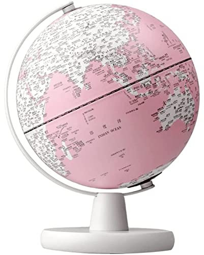 Pratico Globo Illuminato con Supporto Lampada Globo terrestre illuminata Rosa Costruita in 5 Colori Luce Notturna a LED Globi terrestri per Bambini Che imparano Decorativi (25 cm/9,8 25 cm/9,8)