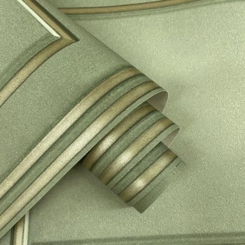 Papier Peint à Panneaux, Fruit Interdit - Fond D'écran pour Salon, Boutique, TV, Chambre, Couloir, Décoration - Moderne Design Decoratif Papier Peint – Vert sauge/Or