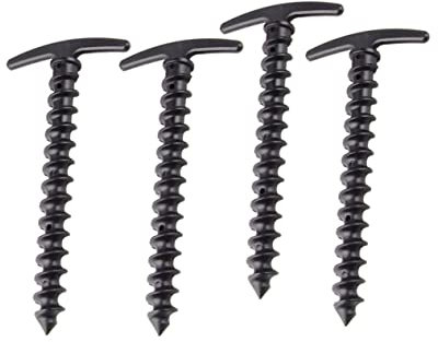 INOOMP 10 Stück Nylon Zeltheringe Leicht Hochfest Schwarz Für Camping Zeltstifte Einschraubbar Tragbar Langlebig Für Strand Grasland Schlammige Böden