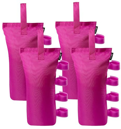 Joramoy Strapazierfähige Gewichtstaschen (54,4 kg) für Pop-Up-Zelt, Beinüberdachung, Gewichte, Sandsäcke für sofortigen Sonnenschutz, Überdachung/Terrassenschirm, 4er-Set, Rosa (ohne Sand)