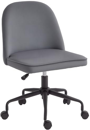 HOMCOM Bürostuhl, höhenverstellbar, mit drehbaren Rollen, Wippfunktion, Maße: 52 x 52 x 88 cm, Velours-Optik, Grau