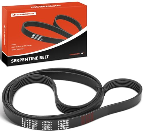 A-Premium 81.96 Inch Engine Serpentine Belt Compatible with Ford Escape 2001-2004, Ranger 1995-2001, Windstar & Cadillac CTS & Chevrolet Caprice & Mazda B2300, B2500, MPV, Tribute & Mercury Cougar