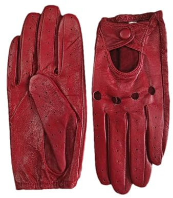 Mnjyihy Sommer Fahrerhandschuhe Aus Schaffell Für Damen Dünne Atmungsaktive Ungefütterte Farbige Lederhandschuhe Red 8.5